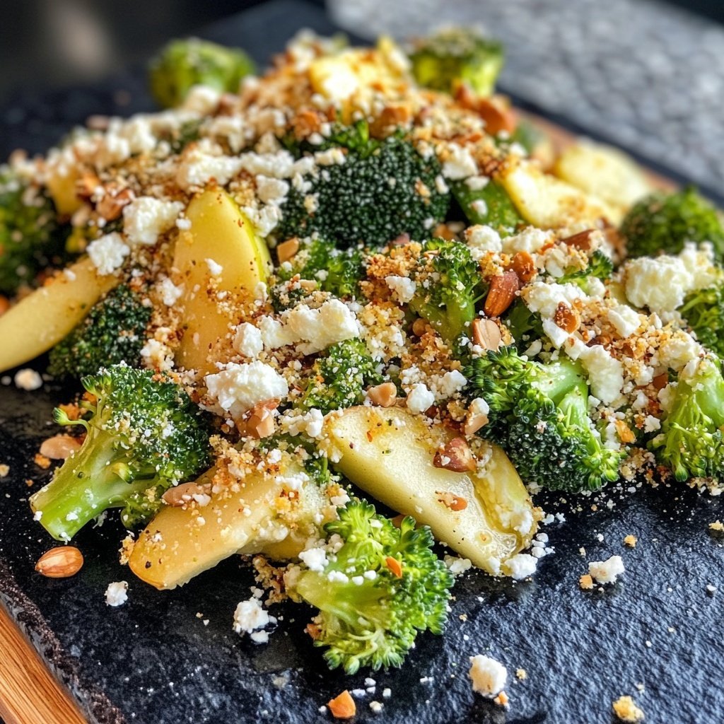Brokkoli-Salat mit Äpfeln, Nüssen & Feta – Knackig & frisch