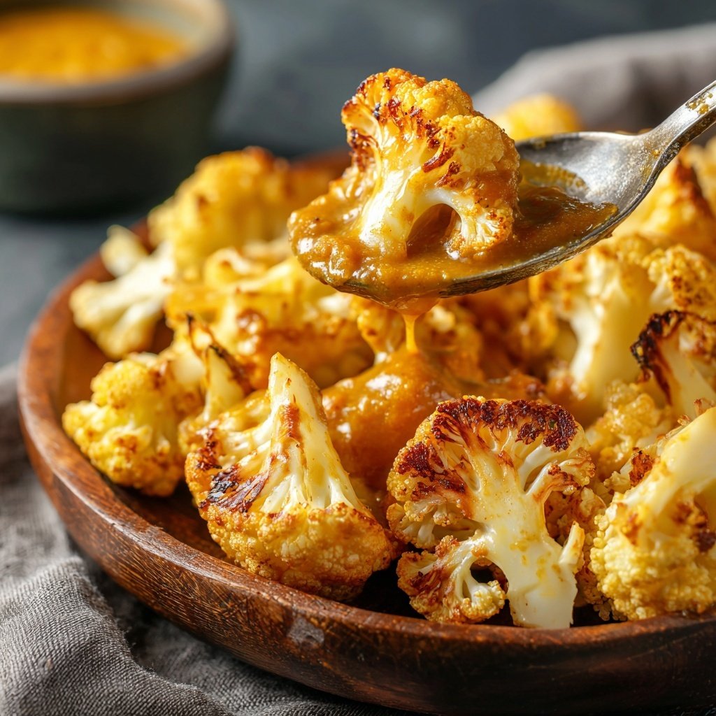 Im Ofen geschmorter Blumenkohl mit Kokos-Currysauce