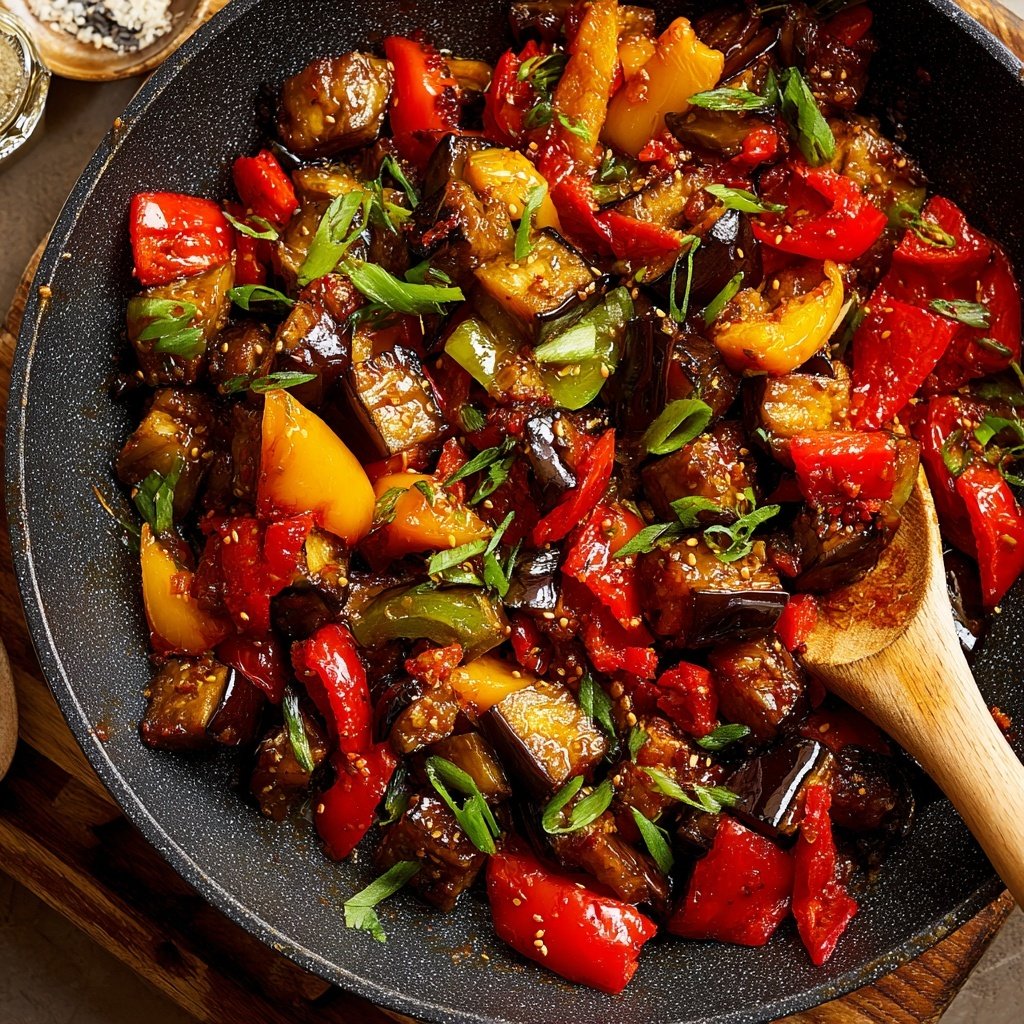 Auberginenpfanne orientalisch mit Kreuzkümmel