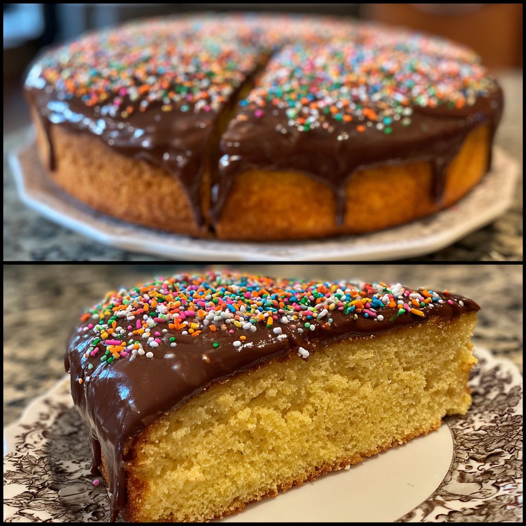 Geburtstagskuchen mit Streuseldecke