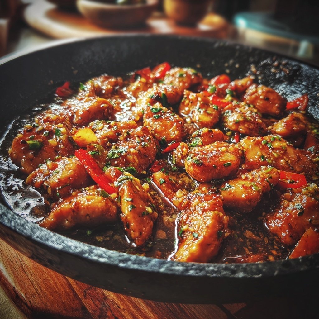 Kalorienarme Hähnchenpfanne Mit Zitronen Knoblauch Sauce