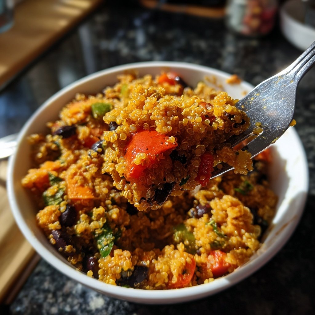 Mittagessen mit Quinoa und Gemüse