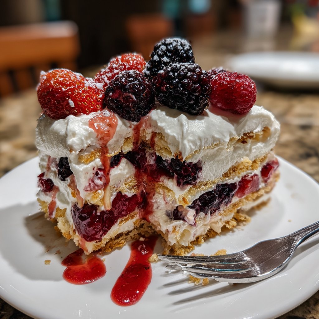 Dessertlasagne mit Beeren