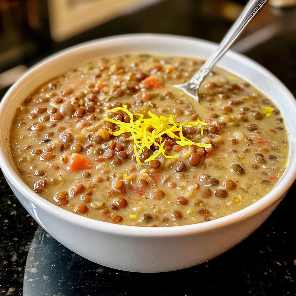 Linsensuppe mit Zitrone