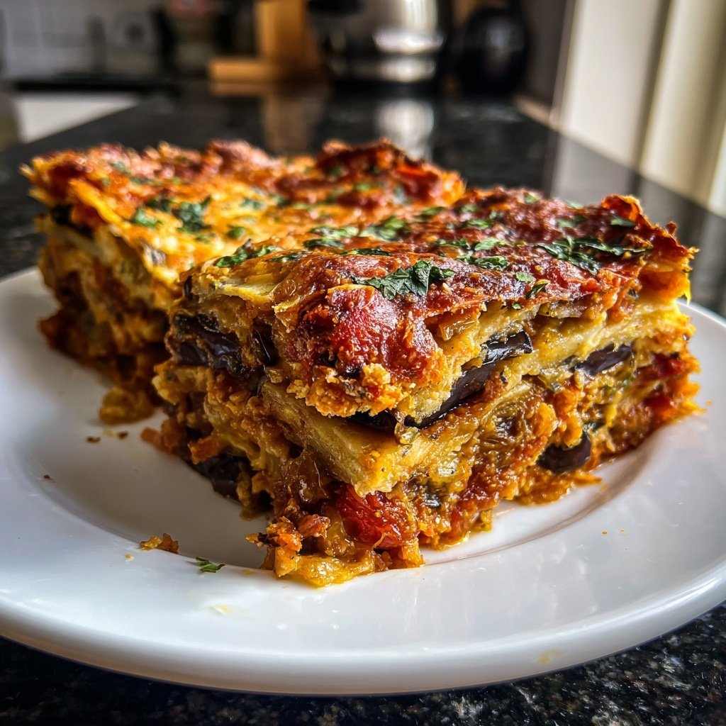 Auberginenauflauf mit Tomaten und Kräutern